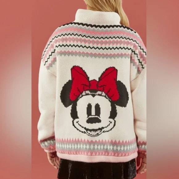 NWT Disney Minnie Mouse Zip-Up Sweater